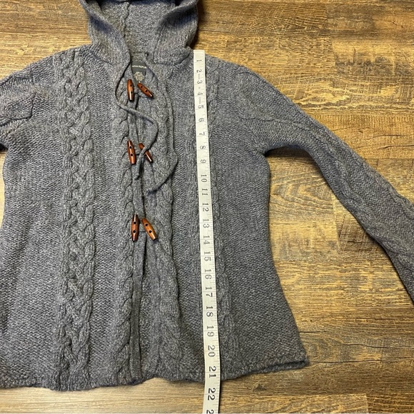 Vintage Banana Republic Sweater Womens Small Gray Cardigan Wool Hooded Flare - Picture 4 of 8